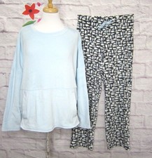 Cuddl Duds Ultra Plush Velvet Fleece Pullover Pajama Set Blue Polar Bear size M