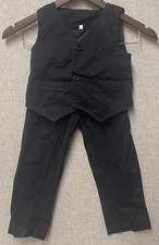 2 Piece Kids Boys Black Vest and Pants Set, 5T