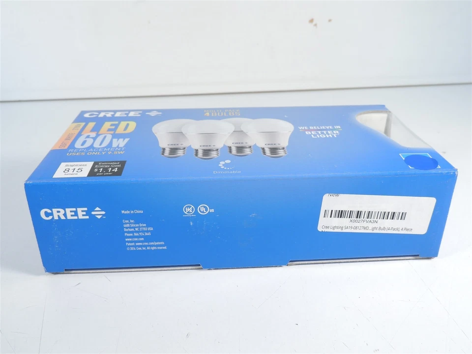 Cree 12 Packs 4 Bulb SA19-08127MDFD-12DE26-1-14 LED A19 Soft White 60W 2700K New - Image 4 of 4