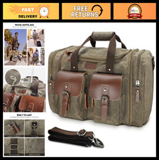 50L Waxed Canvas Duffle Bag - Waterproof Weekender Travel Bag, Multiple Pockets,