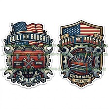 Built Not Bought Vinyl Decal Sticker 2 Pack J
