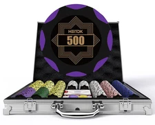 Clay Poker Chips Set – 500pcs 14g Casino Grade Poker Chips with Denominati