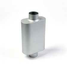 Universal 2.25" Dual Chamber Exhaust Muffler   17" Overall 2.25 Inch Silver