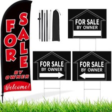 for Sale by Owner Sign Set 1 Pack for Sale by Owner Flag 3 Pack Double Sided ...