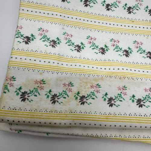 Vtg Freedom Fast 19x27 Feather Pillow Yellow Floral Stripe Ticking Fabric case - Picture 5 of 5