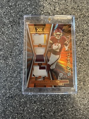 2021 Panini XR - Rookie Triple Threats Materials Dyami Brown #RTT-DBR Gold /25