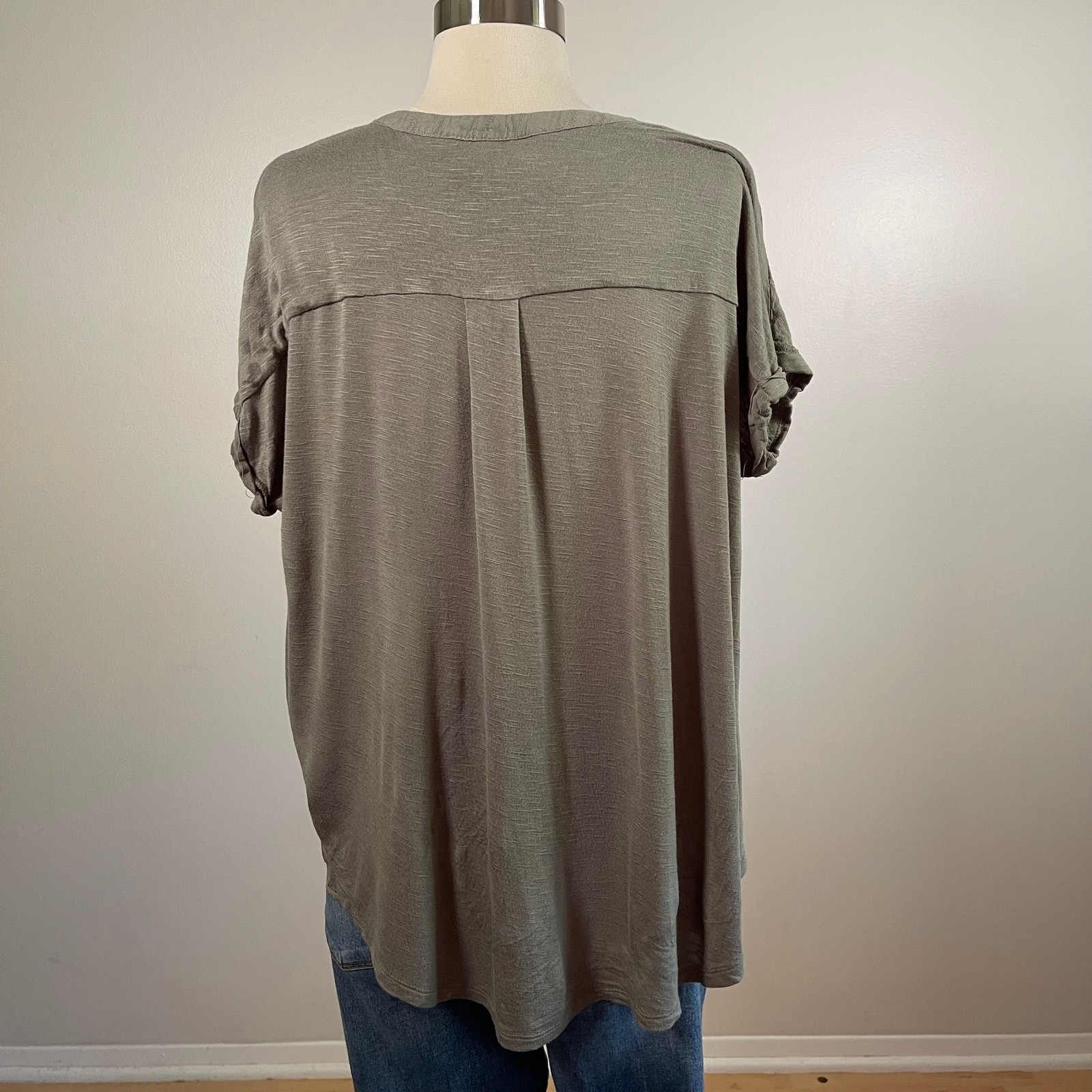 Universal Thread • Olive Green Button Tie Blouse … - image 3