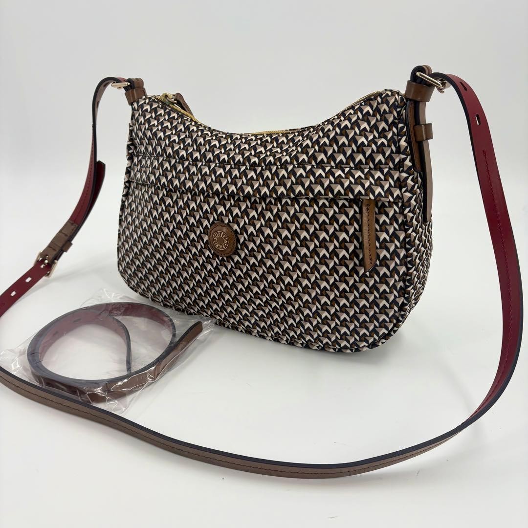 Roberta Pieri Brown Geometric Pattern Shoulder Ba… - image 15