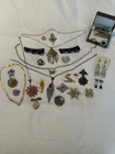 Vintage Estate Costume Jewelry Lot ! Brooches, necklaces, rings, earrings!