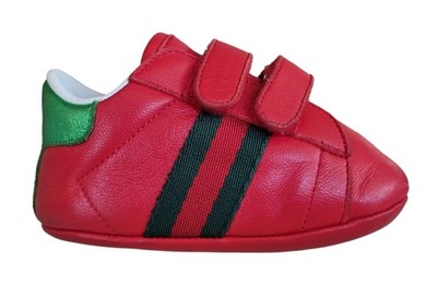 Gucci Kids Schuhe Sneaker Baby Baby Ace Leder mit Web Detail 17 Rot