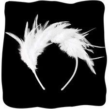 1920s White Fascinator Feather Headpiece Flapper Headband for Women