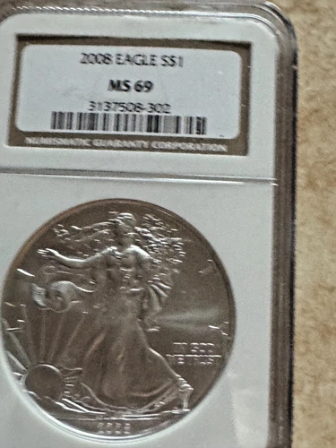 2008 American Silver Eagle Classic Brown Label NGC MS69