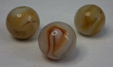 Vintage Alley Agate Set Of 3 Swirl Marbles 5/8" All Mint Condition 526028