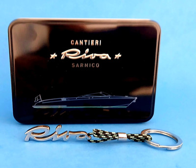 Riva Yacht Logo Keychain With Tin Box Cantieri Sarnico Italy New In Box