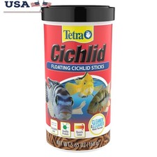 Cichlid Pellets Floating Fish Food Protein Rich Immune Support Clear Water 16oz
