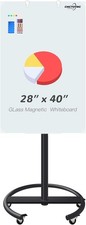 Height Adjustable Mobile Magnetic Whiteboard with Easel, 40x28 Inches, Rolling