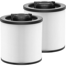 2 Pack DXVC6910 Cartridge Filter Replacement for DEWALT DXV12P Wet/Dry Vac