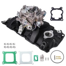 Carburetor 4 Barrel For Chevy 327 350 400 750cfm Black Intake Manifold Carburetor 4 Barrel For Chevy 327 350 400 750cfm Black Intake Manifold