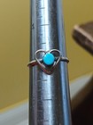 Vtg Small Dainty Sterling Silver Turquoise 1970s Heart Ring Artisan Hippie Sz 5 — photo 8