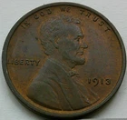 US 1913 Lincoln Wheat Cent  **