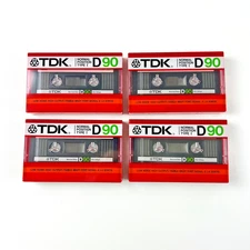 TDK D90 Type 1 Normal Position 90 Minute Cassette Tape Lot of 4 - Brand New