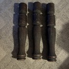 Great Set of 3 Antique Oak Turned Fluted Table Legs Solid — photo 1