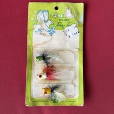 Vintage SEALED Fly Fishing Takle Assorted Poppers Lures Flies Stamped JAPAN