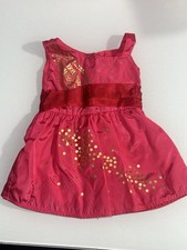 American Girl Doll Saige Girl Of The Year 2013 Sparkle Red / Pink Dress W/ Gold