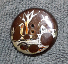 6 Vintage Antique Pressed Horn MOP Mother of Pearl Gold Inlay Etched Buttons — photo 7