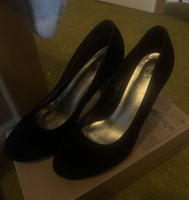 H&M Damen Pumps schwarz Slip-On metallischer ...