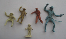 Lot of 5 Vintage Marx Rusty Cowboy Indian Plastic Toy Figure