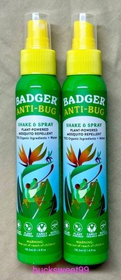 BADGER Anti-Bug Shake & Spray - 95% Organic - 4 oz - EXP 4/27 - 2-PACK