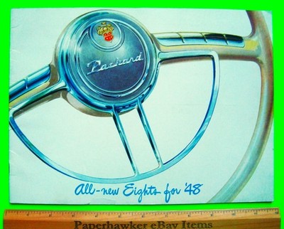 1948 PACKARD EIGHT BIG DLX 28-pg COLOR CATALOG Brochure WOODIE Convertible XLNT+