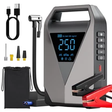 5000A Jump Start with Air Compressor Portable 65000mAh Car Battery Jump Starter 