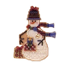 Gift Snowman Snow Charmer Beaded Cross Stitch Kit Mill Hill 2001 MHSC38