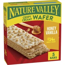 Nature Valley Honey Vanilla Wafer Bars 5 Count Portable Snack Bars 6.5 oz