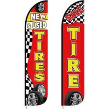 Hunnmingre 2 Pack 12 Feet Tire Sale King Flags New And Use Tires Shop Feather...