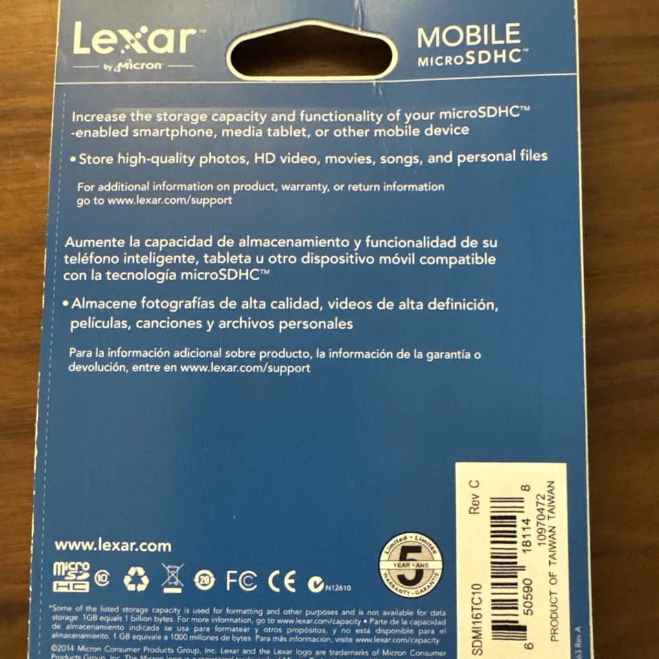 Lexar 16GB Mobile Micro SDHC Class 10 Brand New - Image 2 of 2