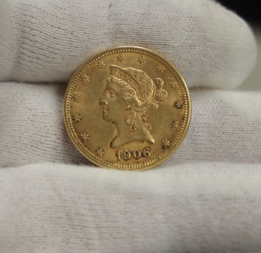 1906 D US $10 Liberty Gold Piece AU (Cleaned)