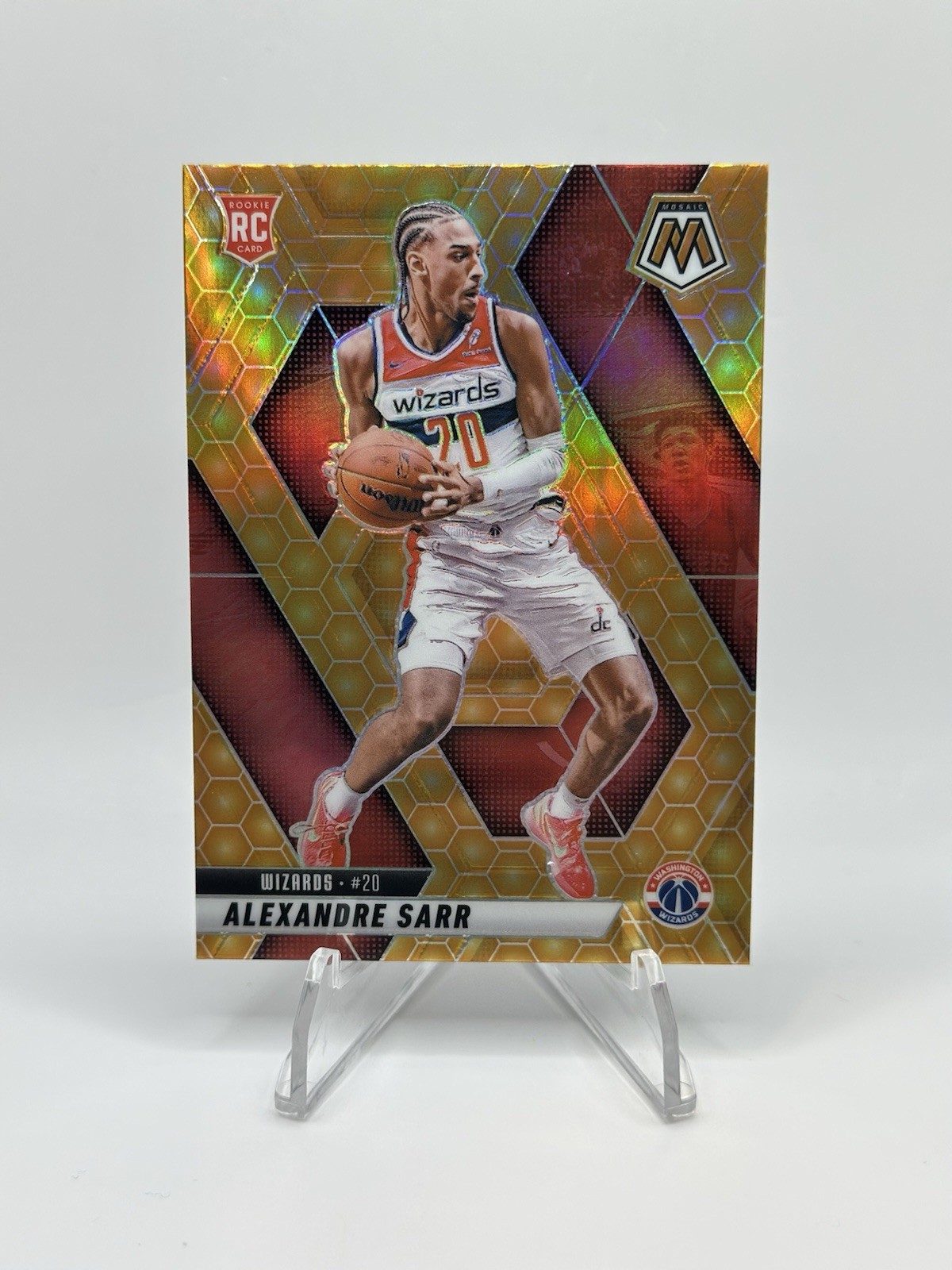 2024-25 Panini Mosaic Rookies Alexandre Sarr #216 Honeycomb Mosaic Prizm SSP RC