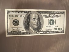 2003 US $100 Federal Reserve Note DK08672190A K11 Low Serial Number Banknote