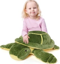 "Animales de peluche de tortuga marina verde grande de 25"" peluche suave grande súper suave"