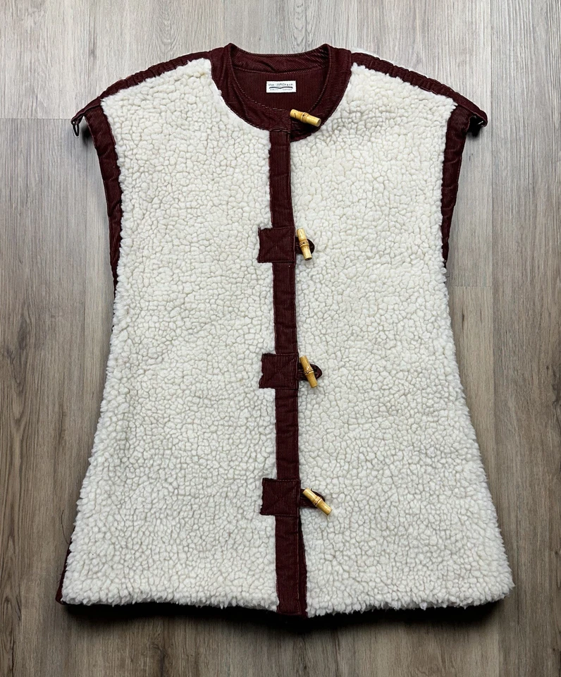 Chaleco Levi’s Hecho en EE. UU. Mujer’s Vintage Reversible Sherpa Rockabilly Raro Foto 3 de 4