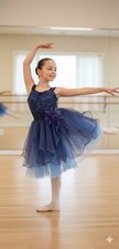 Weissman Dance Ballet Costume Child Small Size 6 Blue And Purple Tulle And Lace
