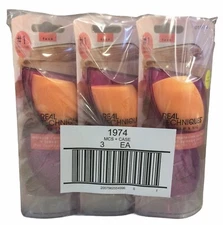 3 Pack Real Techniques 1974 Miracle Complexion Sponge + Travel Sponge Case(6C)