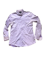 Castro Black Shirt Adult Medium Lavender Flip Cuffs Contrast Button Up Dress Men