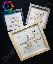 (Large) Personalised Scrabble Letter Deep Box Frame for Family Friends Weddings