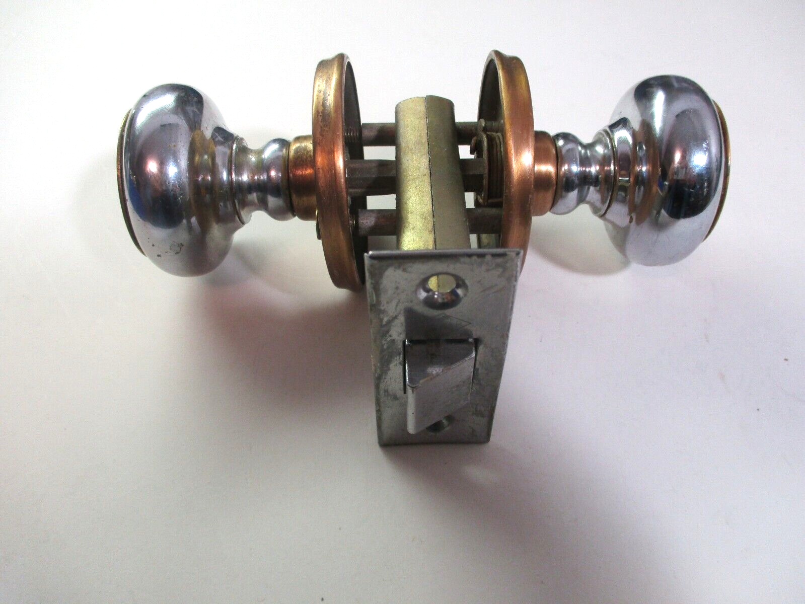 Weiser 1950 Copper Chrome Passage Door Knob Set Reversible 23/8" Setback MCM eBay