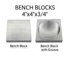 Set of 2 Different Bench Blocks Steel Square 4" x 4" x 3/4" - Metal Forming Tool