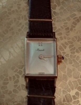 Morvant 14k Yellow Solid Gold Lady Quartz Rectangle Black Reptile Band $1,999.